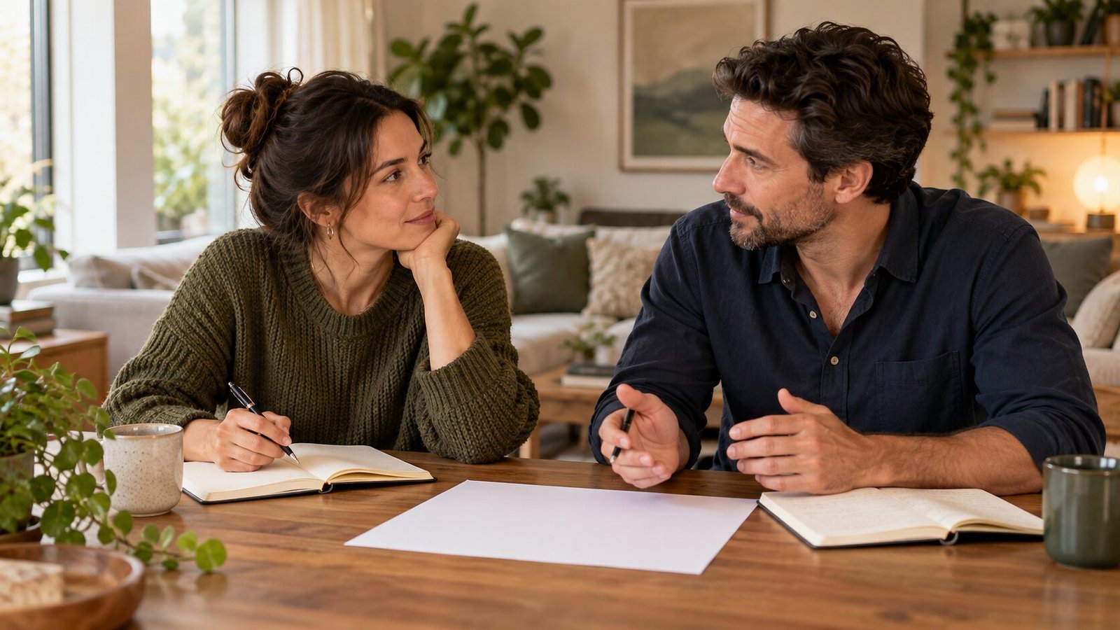 A couple reflecting on individual and shared responsibility